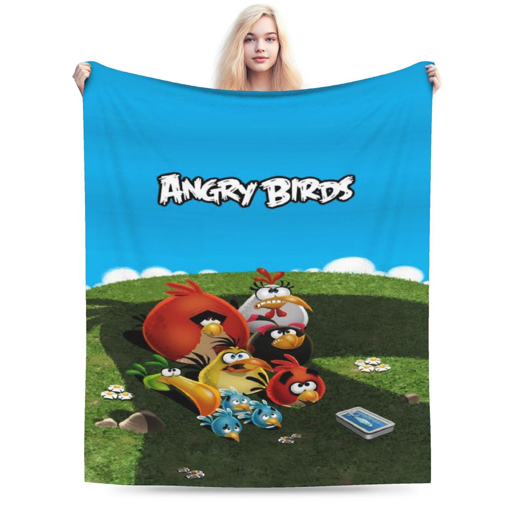 Игра-стрелялка Angry Birds Одеяло Мягкий плюш из кораллового флиса Лечебные подарки Плед Коврик-кусок