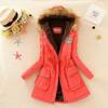 New Women's Warm Cotton Jacket With Fur Collar Hooded Parka For Winter