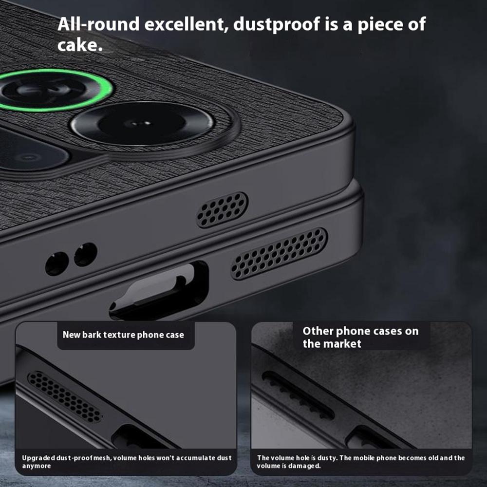 Чехол для Oppo K13 Turbo Pro 5G, текстура дерева, покрытие из ПУ кожи, ПК + ТПУ чехол для телефона