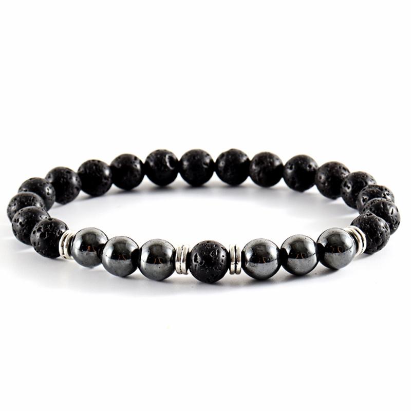 Браслет Strand для мужчин, модный, ручная работа, 8 мм, матовый браслет из гематитового камня, для мужчин, ювелирные изделия, подарок, Pulsera Hombre