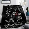 1PC Custom Name SKZ  Patterned Flannel Blanket Suitable For All Seasons for Home Decor Warmth and Comfort Gifts Holiday Present -HE211