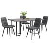 Ensemble de salle à manger - MUVOE - 5 pièces - Table 140x80 cm - Chaises en velours - Métal gris