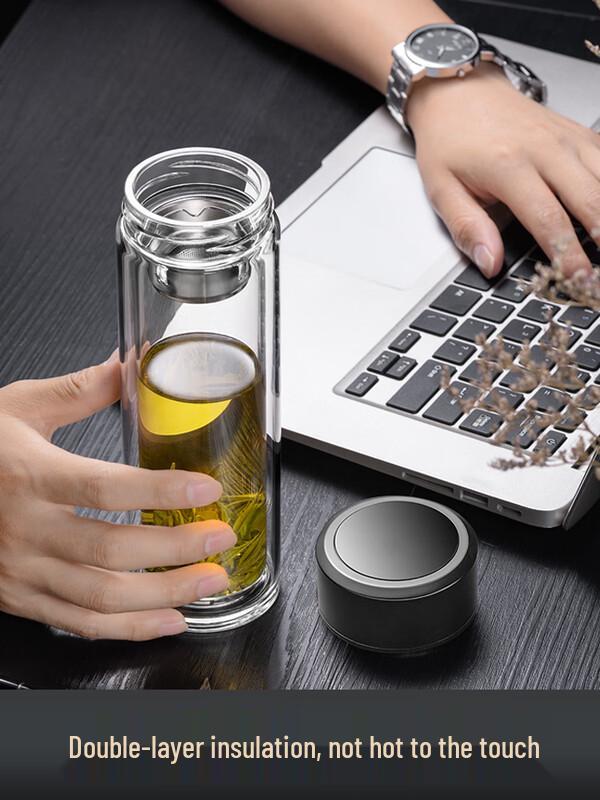 Double-Layer Glass Tea Infuser Bottle