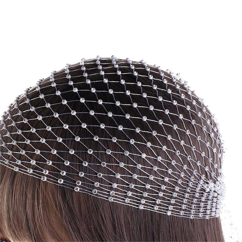 Girl Hair Accessories Bling Turban Mesh Head Scarf Cap Rhinestone Headband Women Hair Scarf