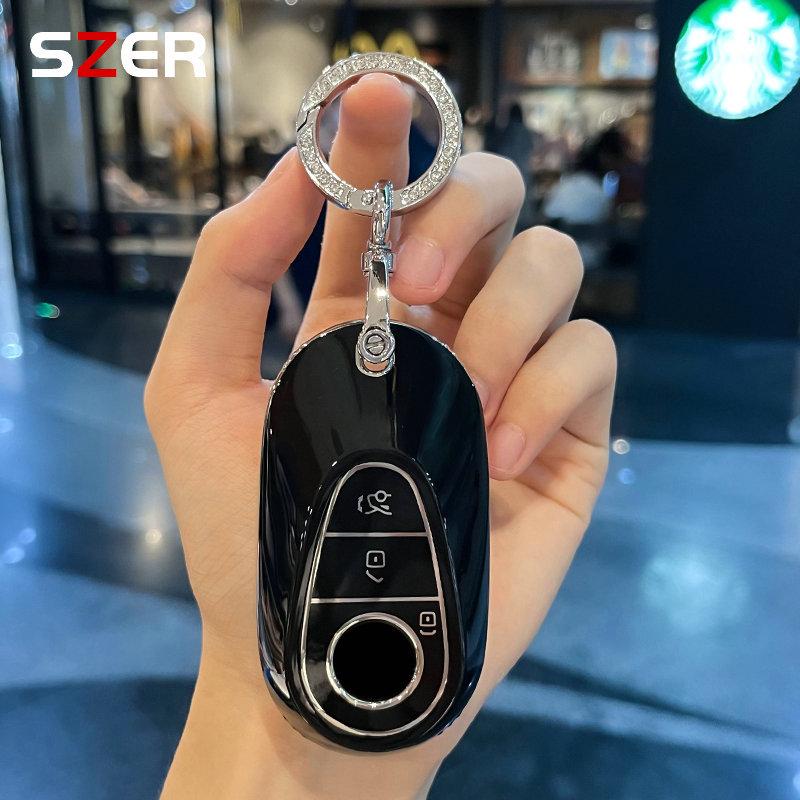 Чехол-крышка из ТПУ для автомобильного ключа Mercedes Benz C S-класса W206 W223 S350 C260 C300 S400 S450 S500 Защитный корпус ключа Брелок