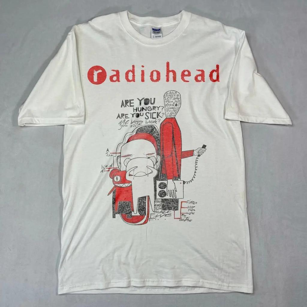 Новая хлопковая футболка с принтом, суперэластичная, повседневная, RADIOHEAD THE BENDS, винтажная, унисекс, повседневный принт, круглый вырез, свободная, оверсайз