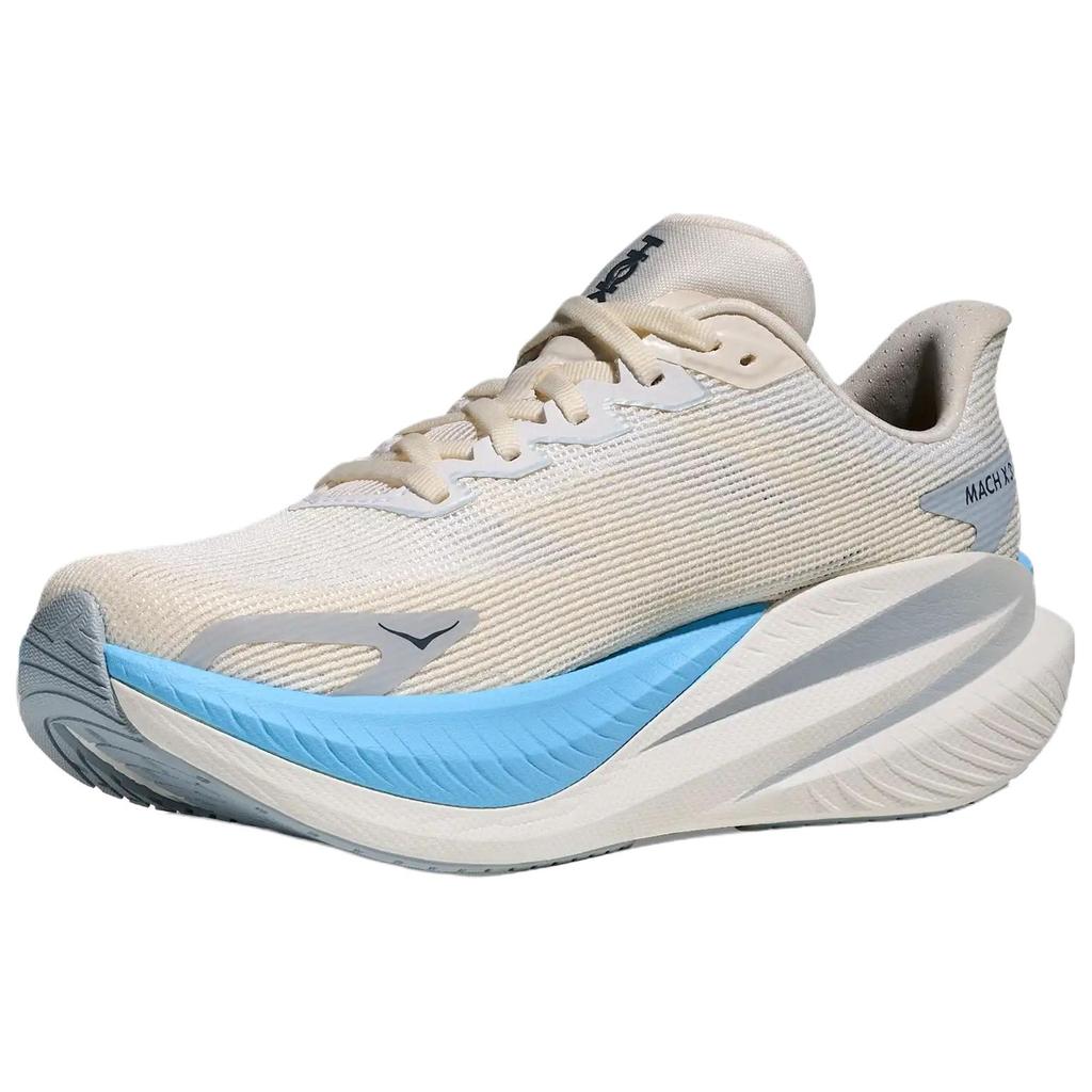 HOKA One One Mach X 3 Дышащая поддержка Упругая поддержка Дышащая поддержка Упругая Беговые кроссовки Женские Бежевый Белый Синий 1168721-WBS