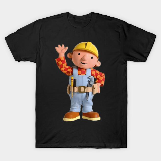 Asian Size Men Print T-shirt Bob The Builder No-Cut Heat Transfer Print Cotton Tshirt