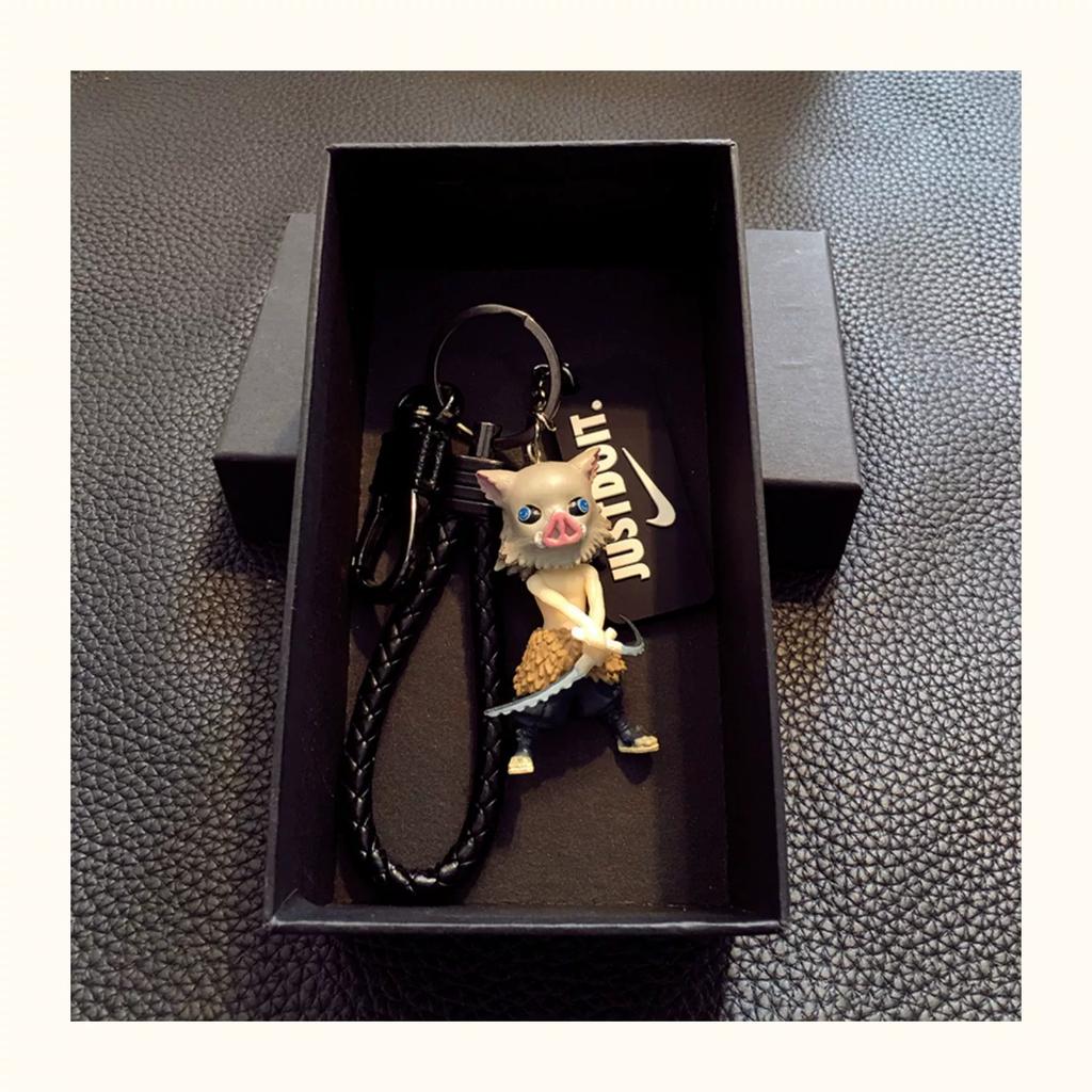 Keychain Pendant Anime Demon Slayer Kimetsu No Yaiba Kamado Tanjirou Double Sided HD Bag Pendant Gift For Fans Cosplay Props Jewelry Gift