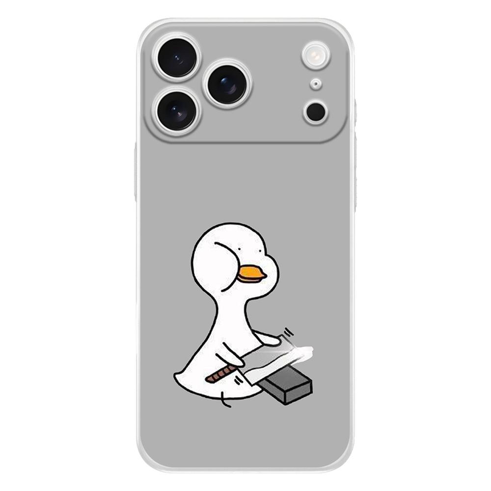 Мягкий прозрачный чехол для телефона для iPhone 17 Air 16E 16 11 15 14 Pro MAX 12 13 7 8 Plus SE Пасхальный чехол Забавный милый утенок Модный парный