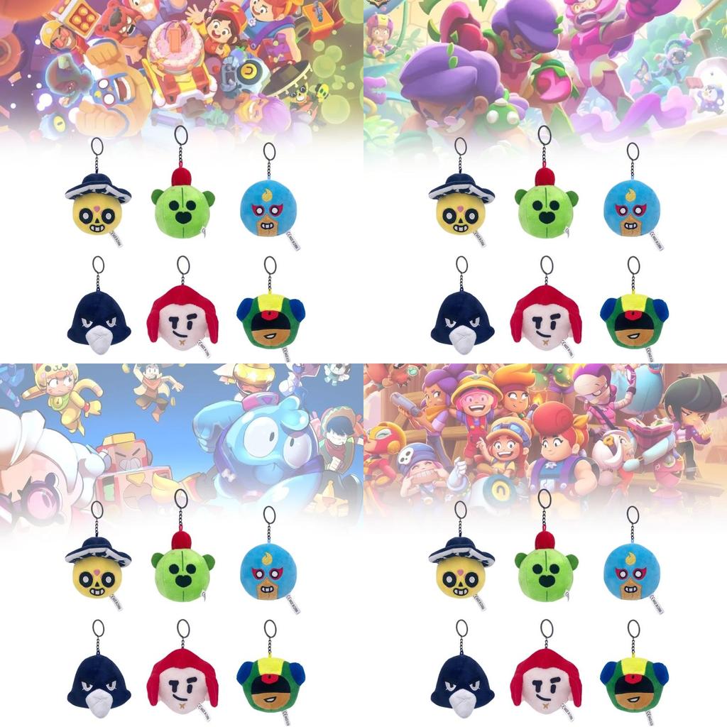 Очаровательный плюшевый брелок Спайк из Brawl Stars из мягкой короткой плюшевой ткани
