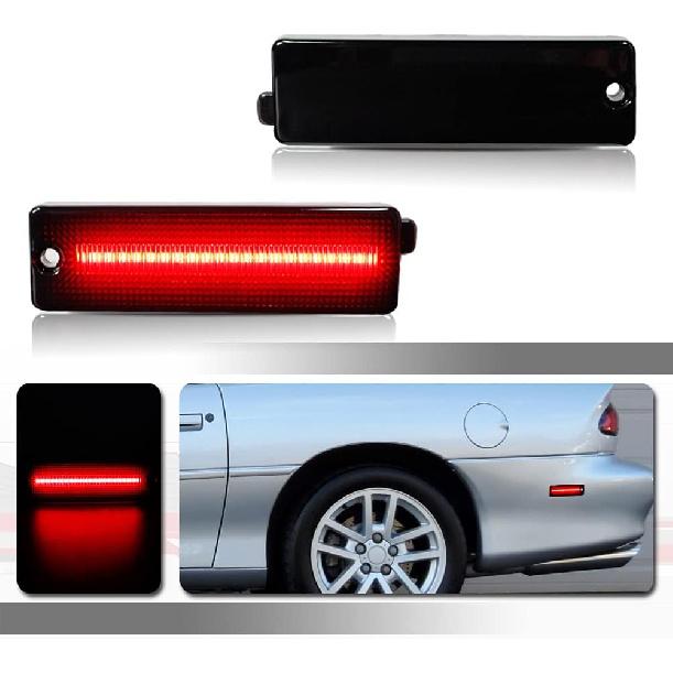 Smoked Lens Compatible with Lamps housing kit Compatible With 1993-2002 Chevy Camaro Rear Bumper Side Marker housing,For 1998-2002 Pontiac Firebird