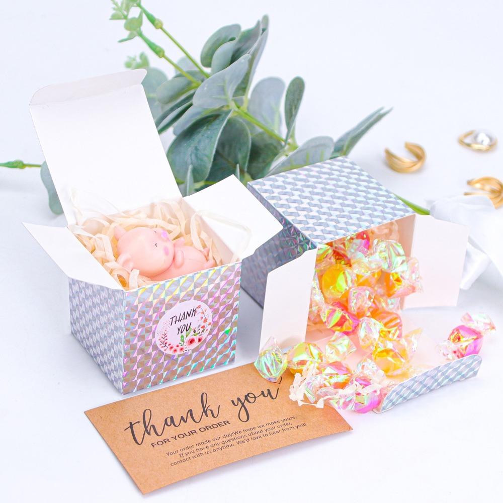 10 шт. складная подарочная упаковочная коробка 5x5x5 см косметическая коробка для образцов для декора свадебной вечеринки по случаю дня рождения