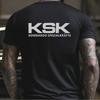 Унисекс Футболка с принтом KSK Прочная футболка для тренировок на открытом воздухе с KSK Мягкая удобная повседневная одежда Всесезонная с круглым вырезом