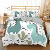 Cute Cartoon Dinosaur Duvet Cover For Boy Girl 2/3Pcs Kawaii Animal Dinosaur Print Bedding Set Twin Queen Microfiber Quilt Cover