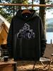 Men's ATV Off-Road Rider Print - Loose Fit Cotton Blend Hoodie with Kangaroo Pocket Outdoor Streetwear Suitable for Motorcycle Rid