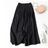 Летние брюки для женщин, хлопковые и льняные брюки большого размера, широкие брюки Femme Arts Style с эластичной резинкой на талии, однотонные повседневные свободные брюки