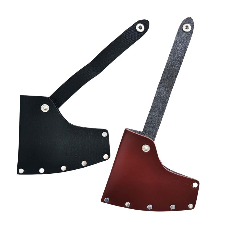 Camping Axes Sheath with Reinforced Storage Compartment PU Texture Protective Case for Hiking and Woodworking Tool