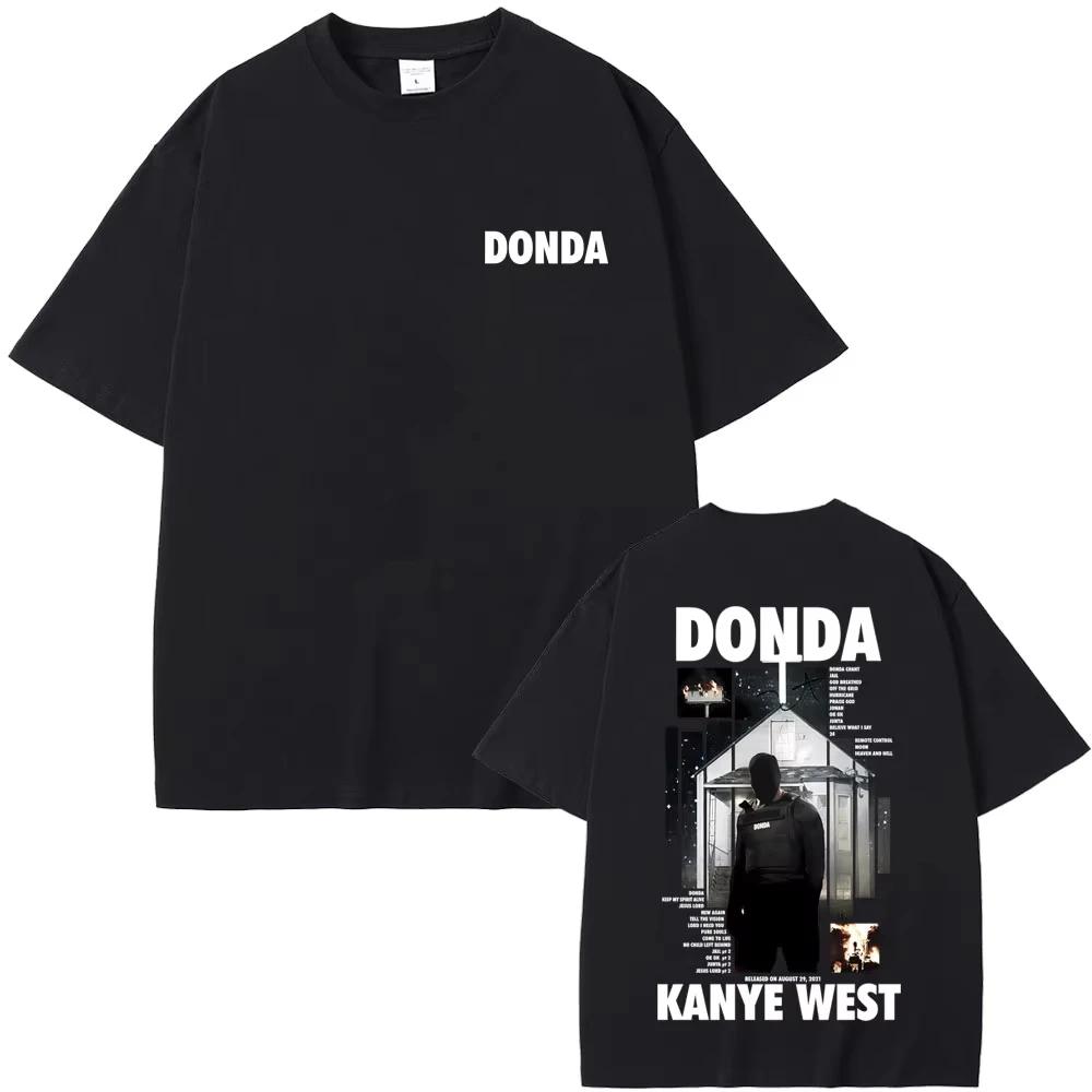 Графическая футболка Kanye West Donda для мужчин и женщин, модная хип-хоп, поп-музыка, мужские повседневные летние винтажные футболки, топы
