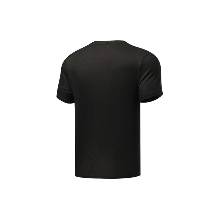 Футболка мужская с коротким рукавом и логотипом Li Ning Training Series, свободная, с круглым вырезом, с принтом букв, черная ATSR425-3