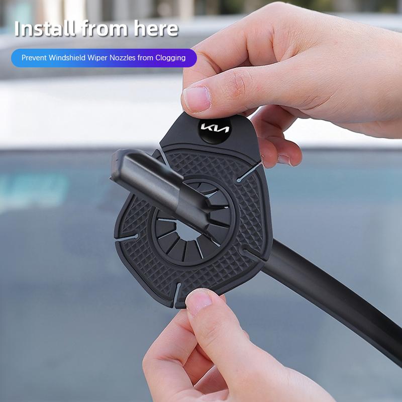AABJQ1 2 PCS Black Car Windshield Wiper Hole Protector Wiper Dustproof Suitable for Kia Sportage Ceed Picanto Rio ProCeed Niro 5 3 4 K7