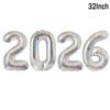4pcs/set 2026 New Year Balloons Christmas Digital Foil Balloon Home Decor Chinese Spring Festival Baloon Navidad Party Supply