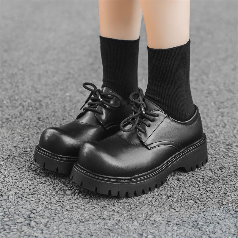 Туфли дерби мужские туфли большие туфли повседневные кожаные туфли осень-зима новые повседневные кожаные туфли на платформе универсальные уличные 1028-R