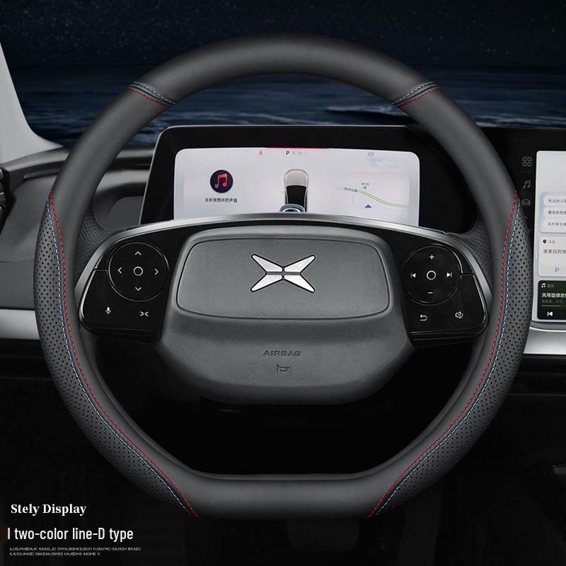 Xpeng Motors Genuine Leather Steering Wheel Cover for P7, P5, G3, G9 - All Season Grip