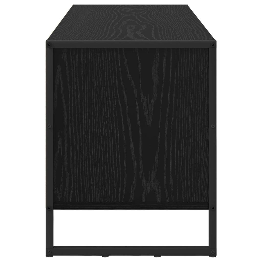 Shoe Cabinet with Storage Black Oak Effect 100 x 35 x 44 cm
