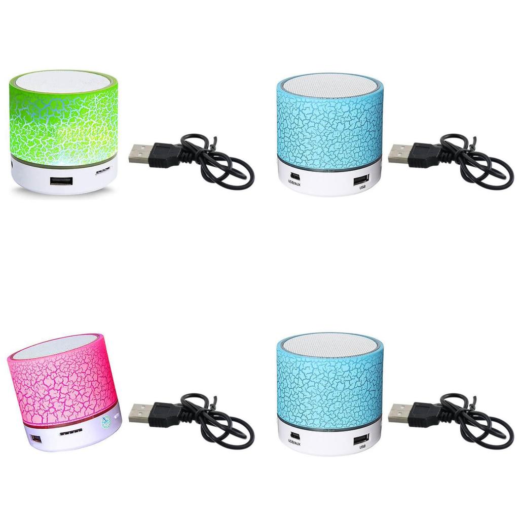 Portable Mini Cracked Bluetooth Speaker With Led Light Wireless Speaker Gift Car Home Outdoor