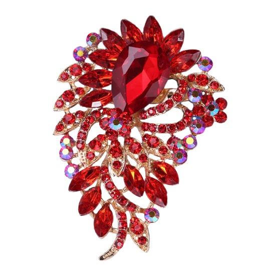 Elegant Colorful Rhinestone Irregular Brooch Shape Vibrant Color Glass Pin Shawl Scarf Suit Collar Badge