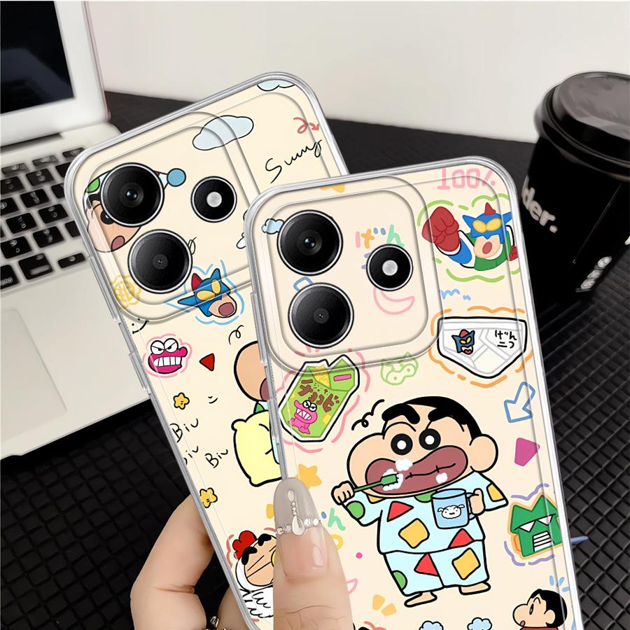 Cute Crayons Shinchans Case for Xiaomi Redmi Note 14 Pro Plus 14C Note 13 12 12S 13C 10S 11 11S 9 10 A4 Soft Phone Cover