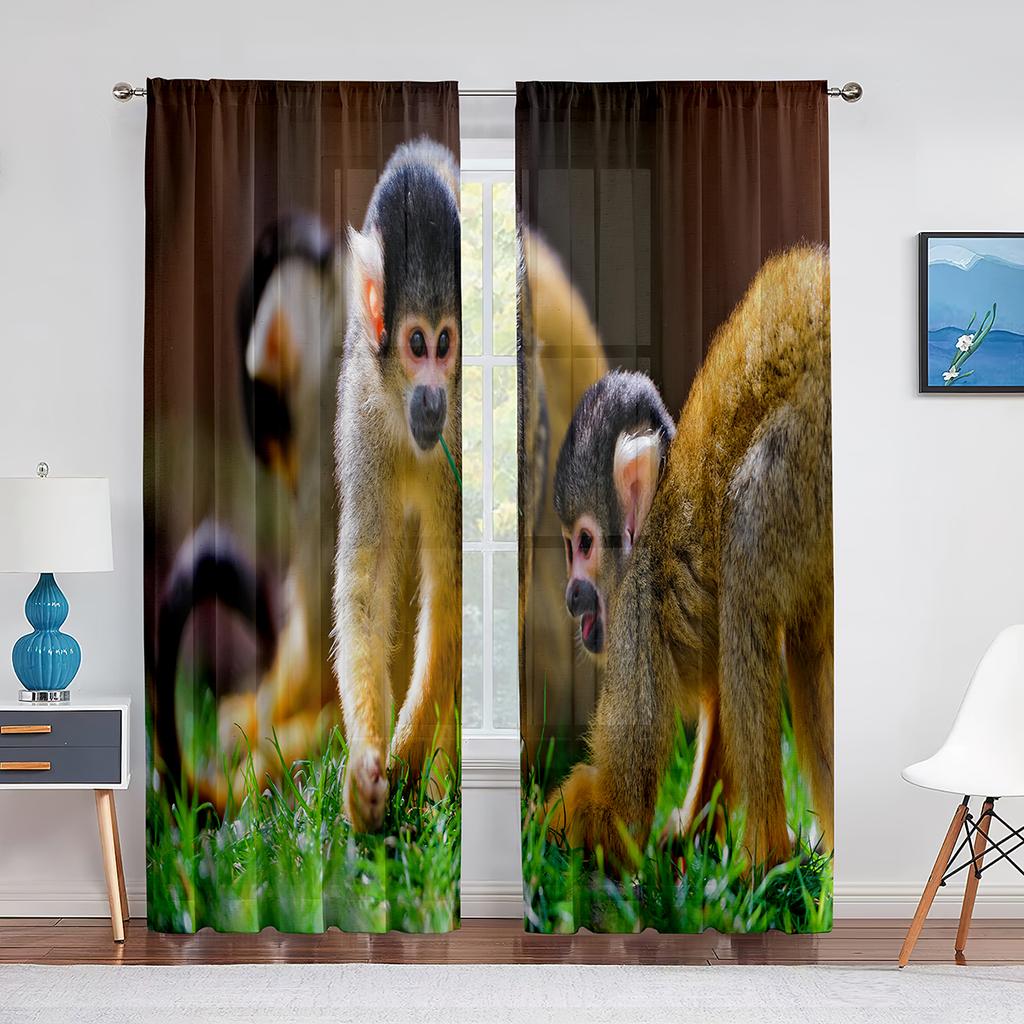 Красная Панда Прозрачная Вуалевая Занавеска для Гостиной Спальни Кухни эл Декор Милая Животная Шифоновая Отделка Оконная Тюлевая Занавеска