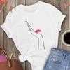 Fashion Line Print Ladies T-Shirts Summer 90S Female Tee Tops Casual White Women Tshirts Harajuku Graphics Tee Shirt Femme