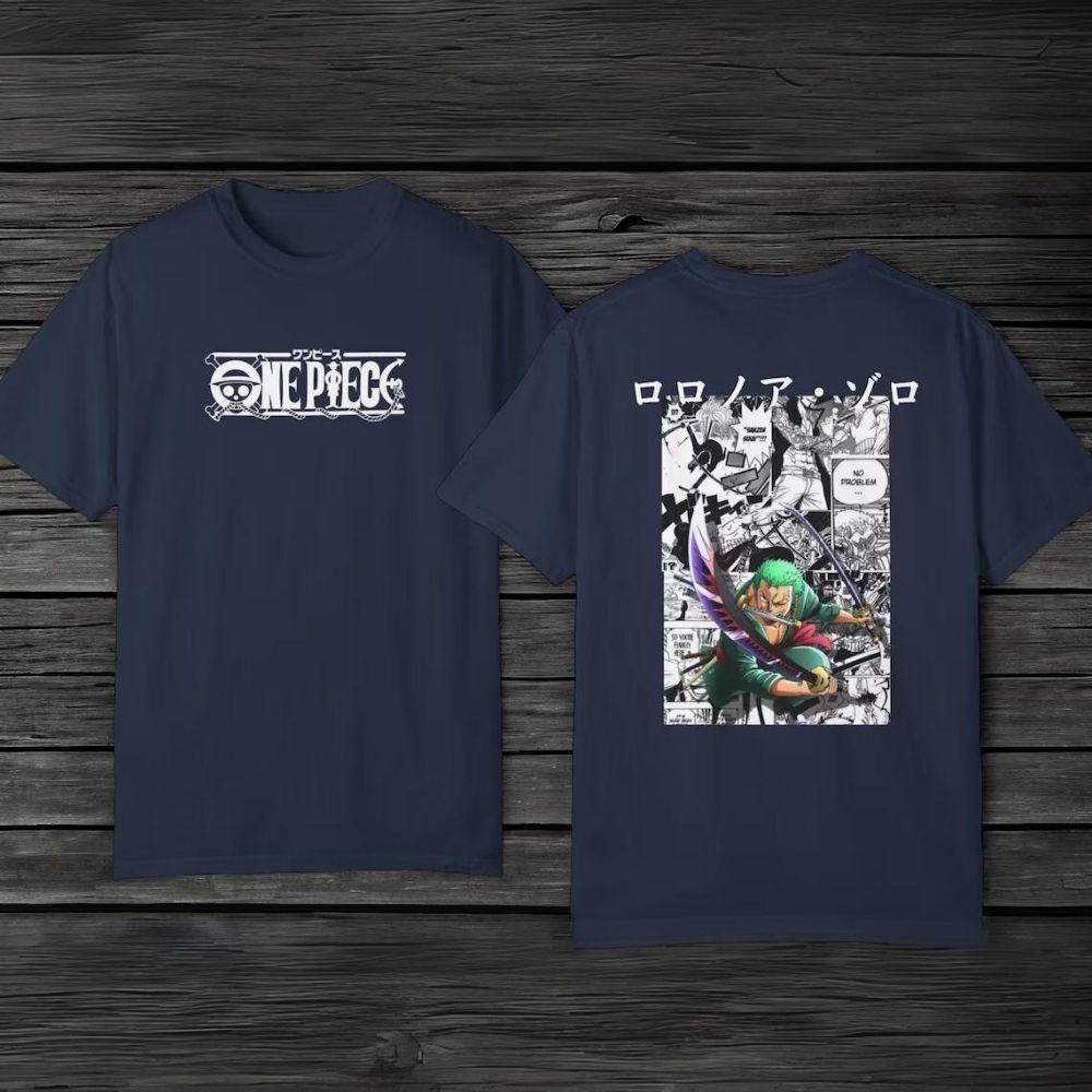 2026 New One Piece Unisex and Womens Oversized Tshirt Anime Cartoon Tee Pure Cotton Pure Cotton Short Sleeves Parentchild Outfit