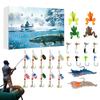 Christmas Fishing Advent Colorful Practical Calendar Creative Fishing Advent Lures Realistic 24-Day Christmas Fishing Calendar