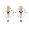 Wooden Pendulum Clock Wall Hanging Clock Mute Decorative 15.7x21.6inch Decoration for Living Room Multipurpose