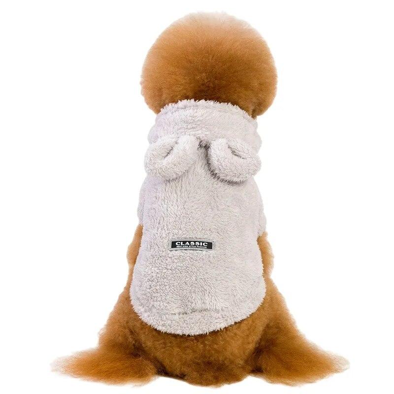 Теплая одежда для домашних животных для маленьких и средних собак, зимняя флисовая одежда с капюшоном для щенков, одежда для бульдога, ши-тцу, чихуахуа, йорка