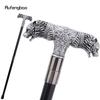 Silver Resin Wolf Double Head Walking Cane Fashion Decorative Steel Stick Gentleman Elegant Cosplay Cane Knob Crosier 92cm