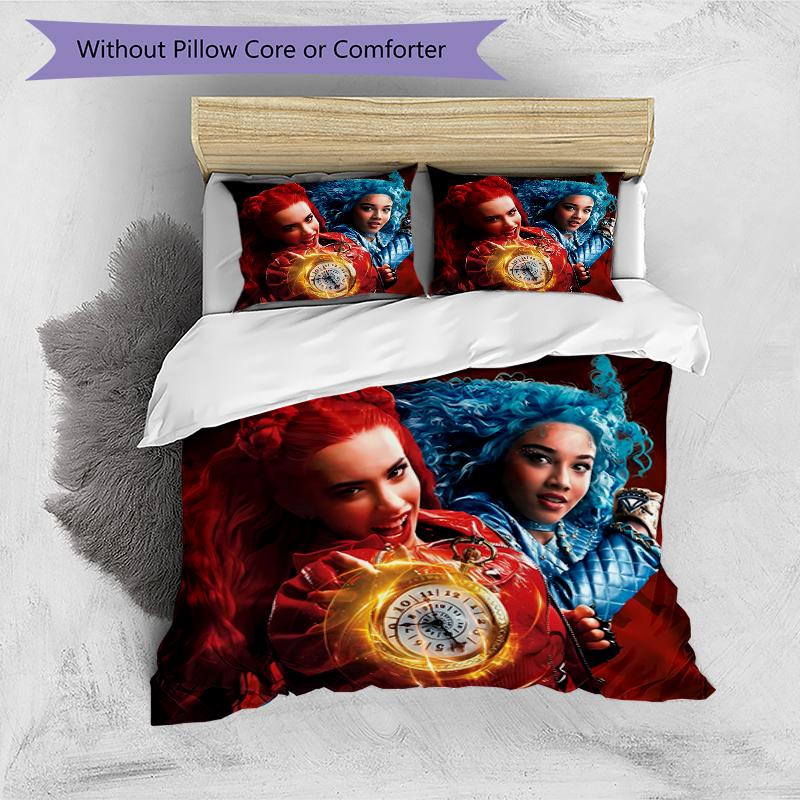 3pcs Descendants The Rise of Red2 Design Cover Set - HD Printed Bedding with 1 Cover and 2 Pillowcases - Perfect for Home and Dorm Decor