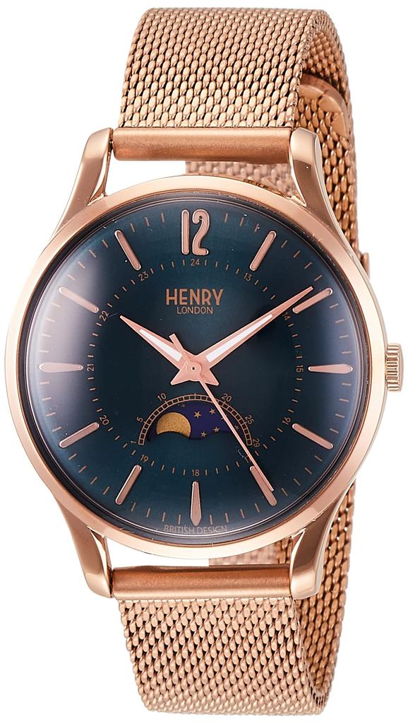 Watch STRATFORD Green Dial Stainless Steel Windshield Quartz MOONPHASE 34MM London Watch Red [Henry London] HL34-LM-0378 [Item]