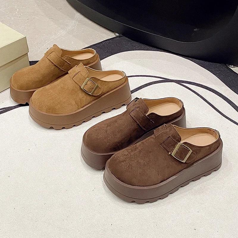 Женские классические туфли на платформе, новые дизайнерские брендовые кроссовки, увеличивающие рост на 6 см, замшевые мокасины на плоской подошве, высокие каблуки