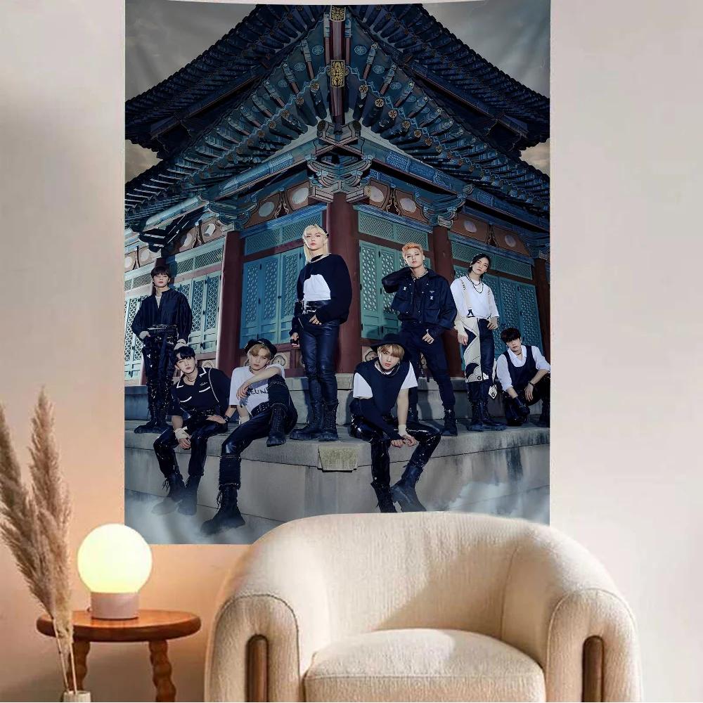 K-kpop Stray Kids Напечатанный Большой Настенный Гобелен Дешевый Хиппи Настенный Подвес Бохо Настенные Гобелены Мандала Домашний Декор