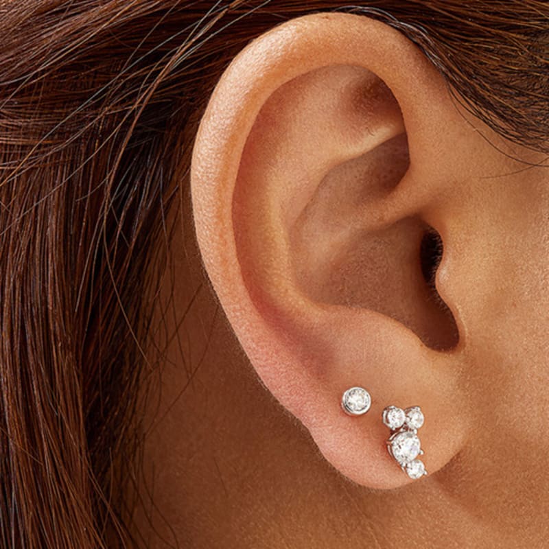 ANIA HAIE Pave Climber 925 Silver Stud Earrings E058-09H