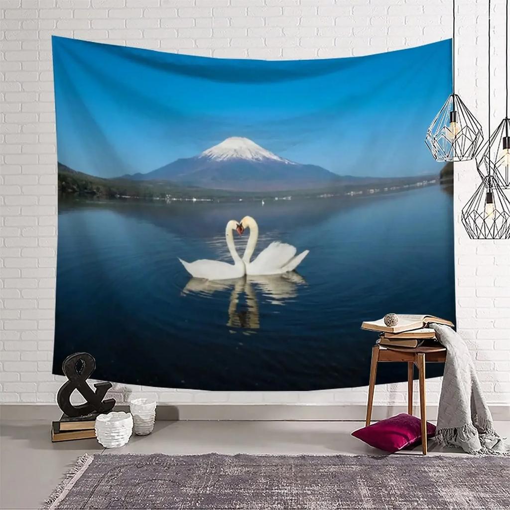 Swan Couple Tapestry Office Living Room Decoration Home Wall Tapestry