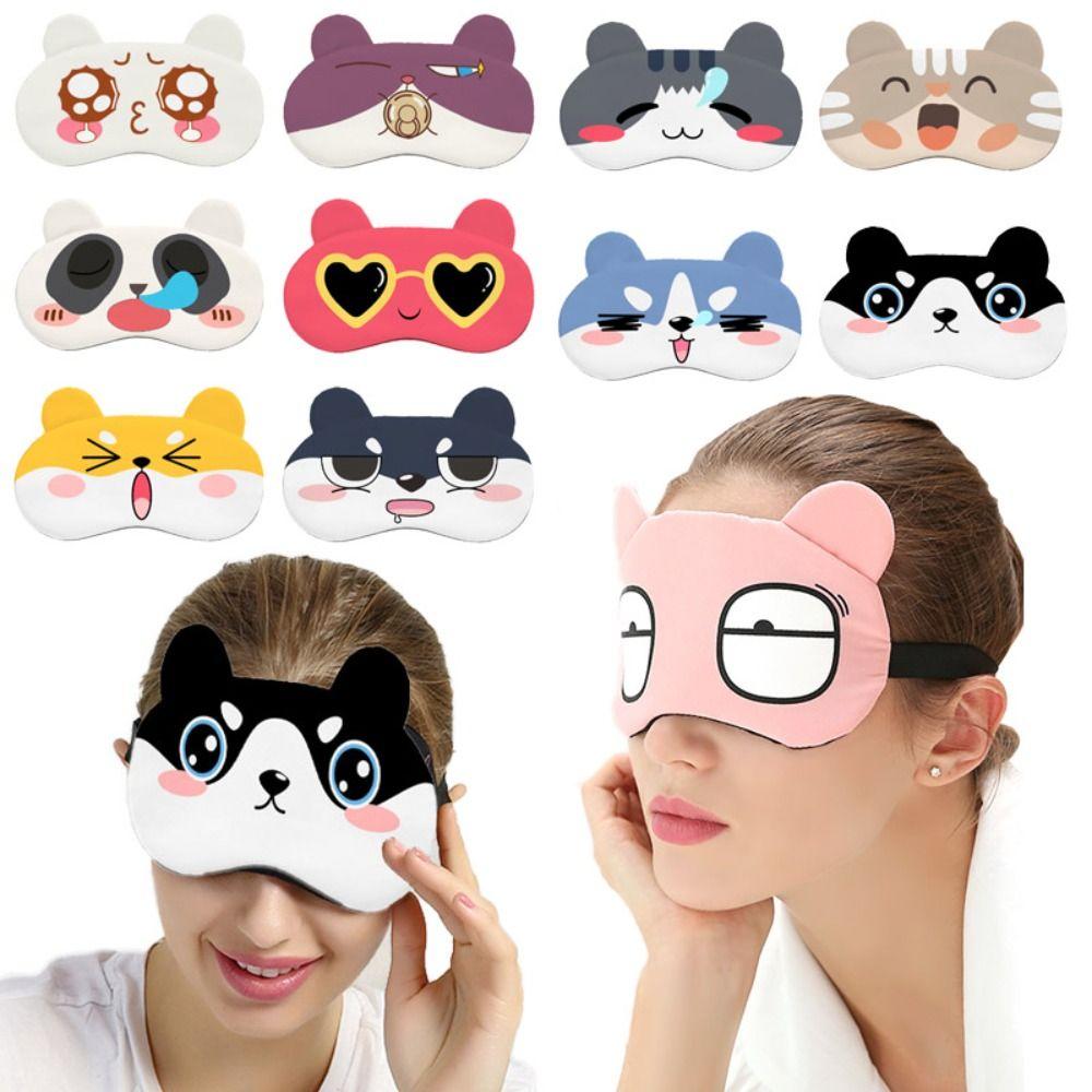 Animal Ear Plush Eye Mask Cartoon Eyes Sleeping Eyepatch Sleeping Eyeshade Nap Travel Supplies