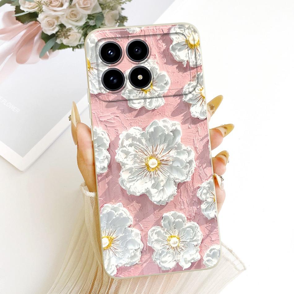 For Xiaomi Redmi K90 Cute Cat Flower Cartoon Phone Case For Redmi K 90 K90 Pro Max 5G Shockproof Soft Silicone Cases Bumpers