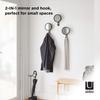 Umbra Hub Mirror Black Walnut Wood Wall Hook Hat Coat Rack Interior Decor