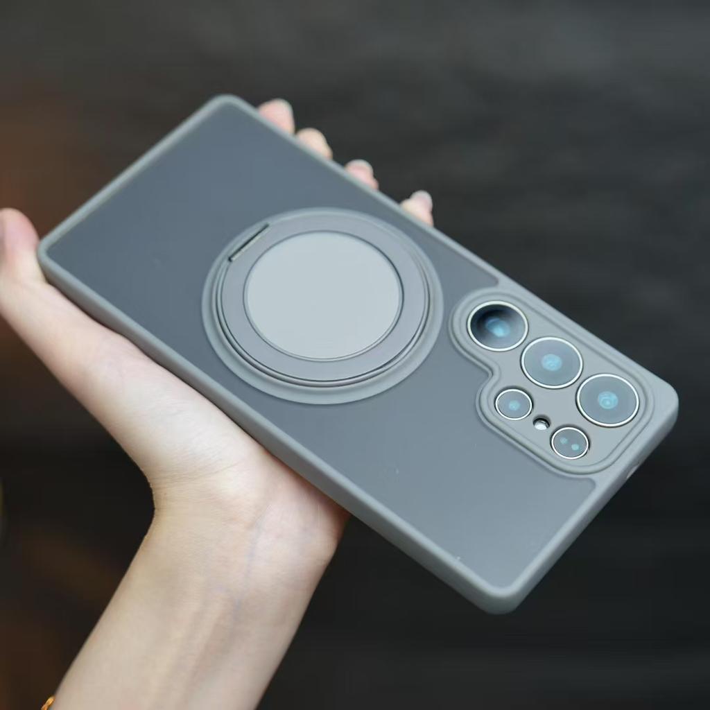 Вращающаяся на 360° подставка Матовый прозрачный магнитный чехол для Samsung Galaxy A17 A07 A56 A36 A26 A16 A06 A55 A35 A25 A15 A05 Чехол Magsafe