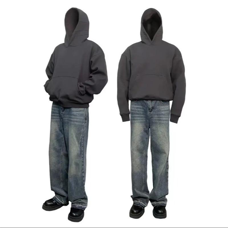 EastRogue American Casual Style Hooded Pullover Sweatshirt, Loose Fit, Solid Color, Versatile, for Men and Women